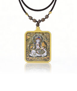 Double-sided Thangka relief of the Five Gods, Eight Guardian Deities, handmade Five Gods of Wealth Six-Syllable Mantra Necklace