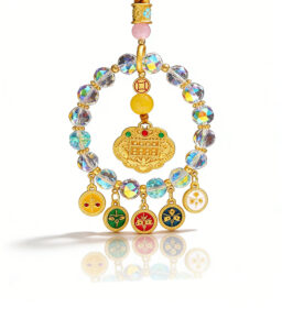 Wealth-Attracting Car Hanging Ornament - Five-Color Abacus Lock for Prosperity & Protection