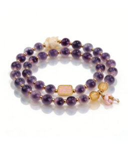 Double Strand Chalcedony & Shell Bracelet - Healing Stone Jewelry for Women's Wellness