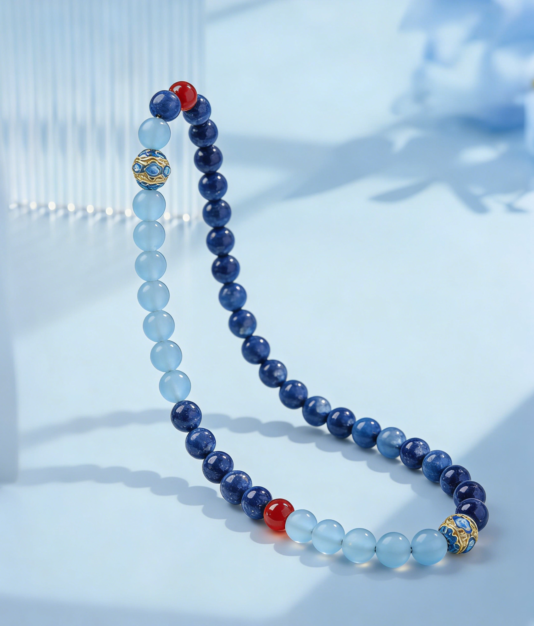 Health-Boosting Lapis Lazuli & Aquamarine Bracelet - Women’s Elegant Double-Loop Stackable Gemstone Jewelry - Image 3