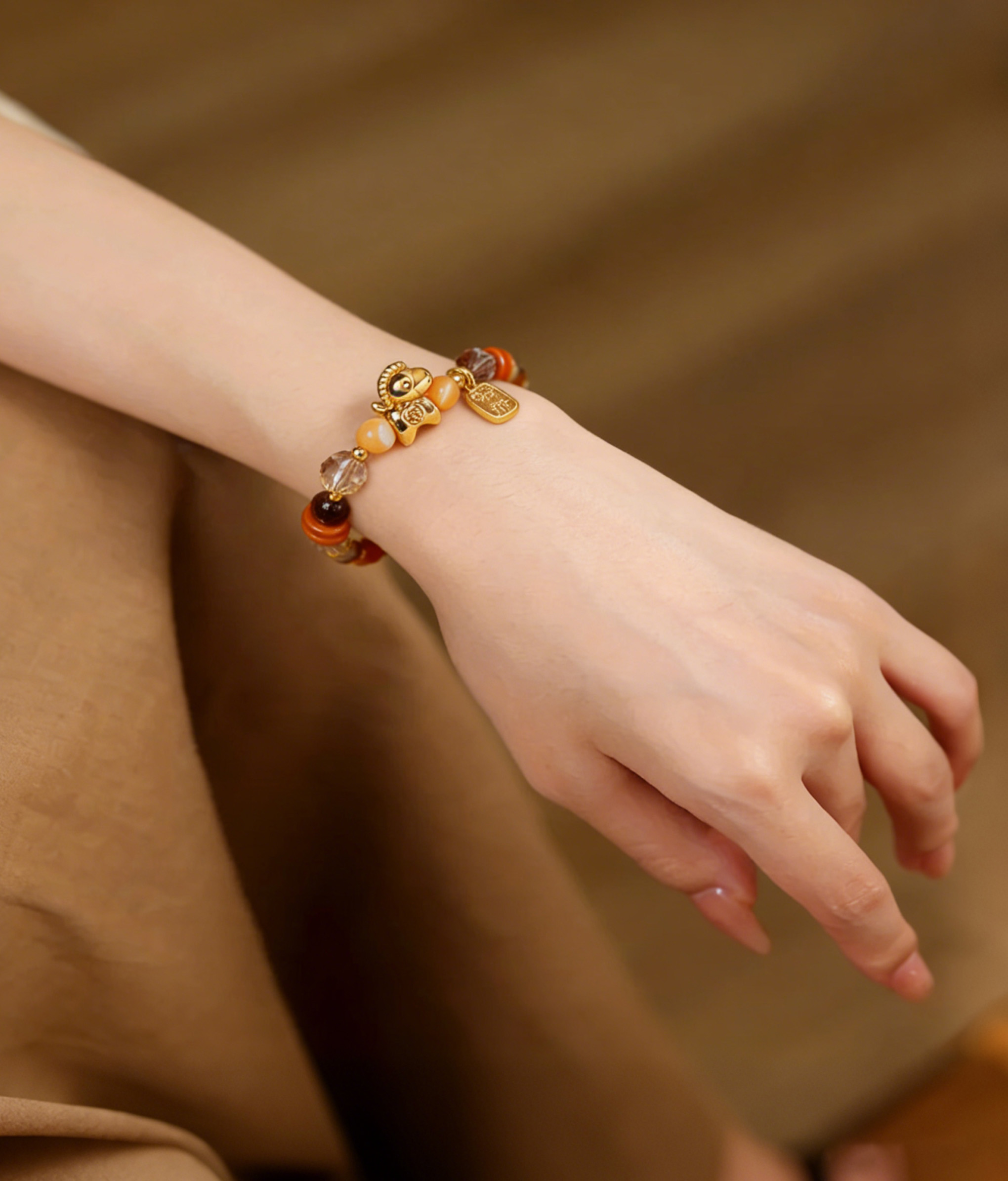 Faceted Tiger's Eye & Pearl Bracelet - Protective Stone Amulet for Courage & Fortune - Image 3