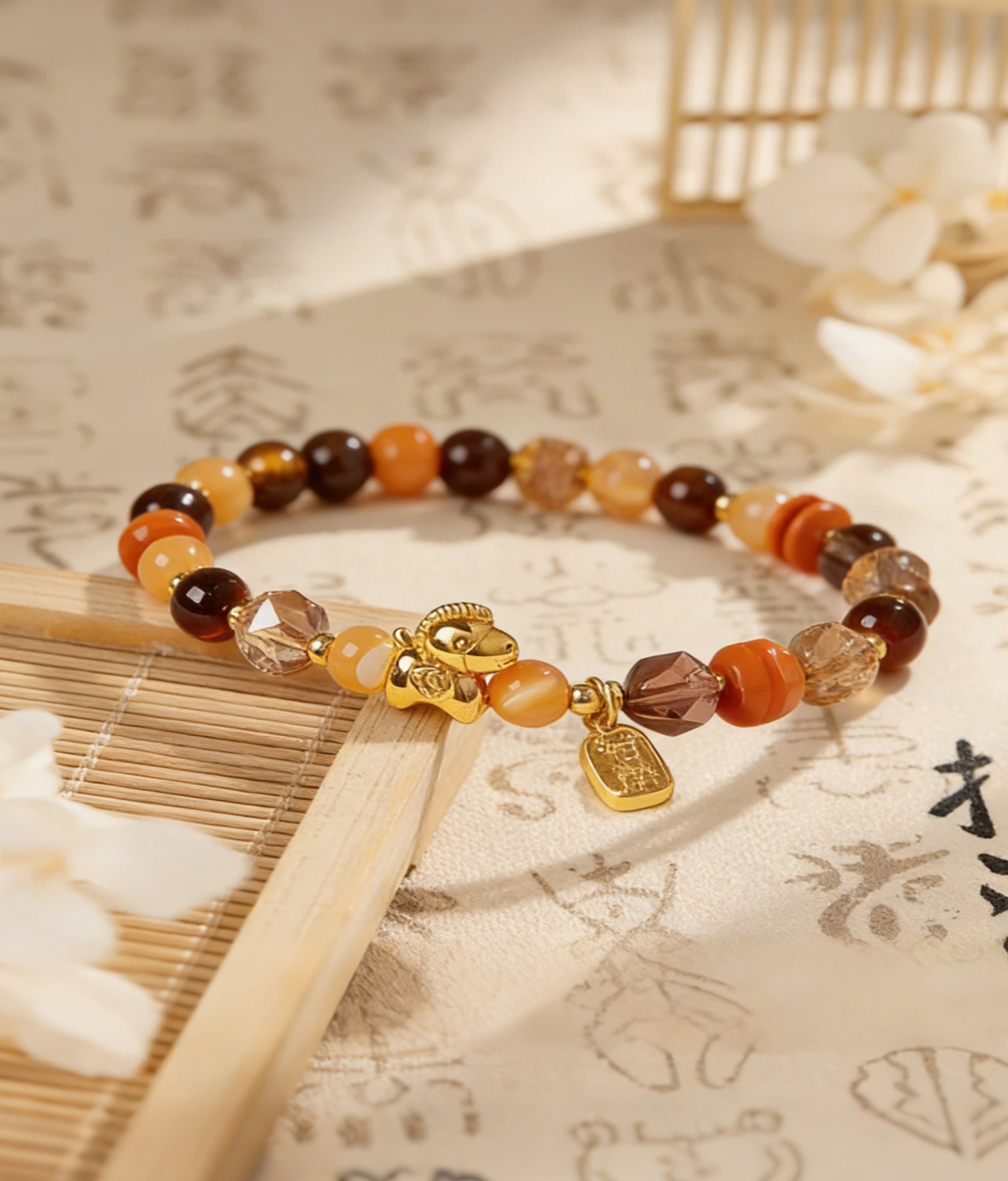 Faceted Tiger's Eye & Pearl Bracelet - Protective Stone Amulet for Courage & Fortune - Image 4