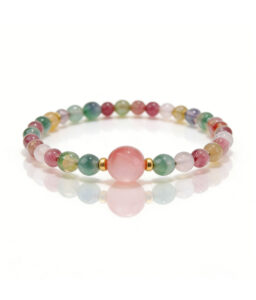 Pink Tourmaline & Crystal Mala Bracelet - Love & Harmony Healing Stone Jewelry for Women
