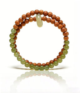 Wellness Sandalwood Prayer Bracelet - Unisex Double-Strand Jade Bracelet for Vitality