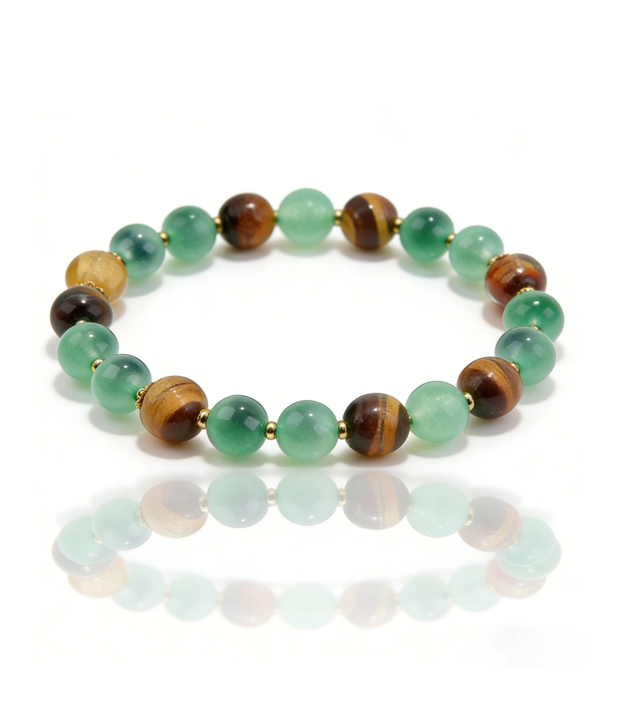 Lucky Charm Bracelet with Citrine & Tiger Eye - Love Engraved Crystal for Good Fortune