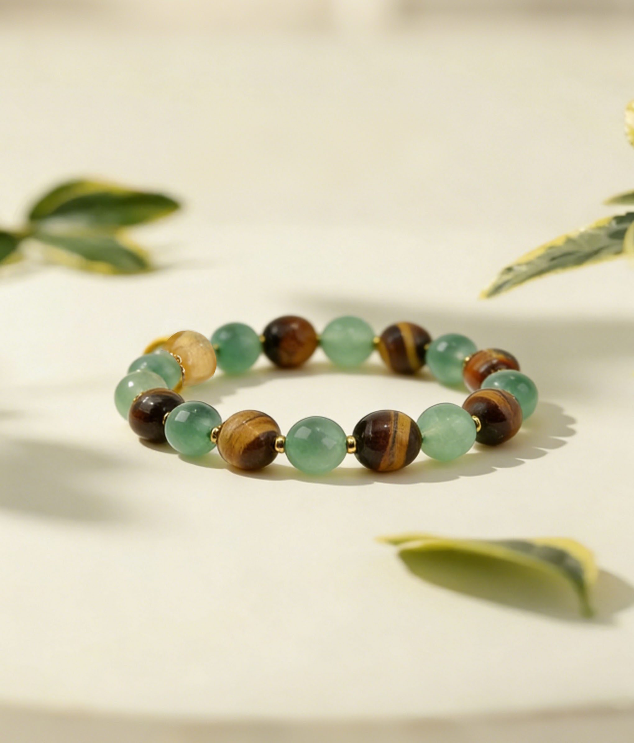 Lucky Charm Bracelet with Citrine & Tiger Eye - Love Engraved Crystal for Good Fortune - Image 2