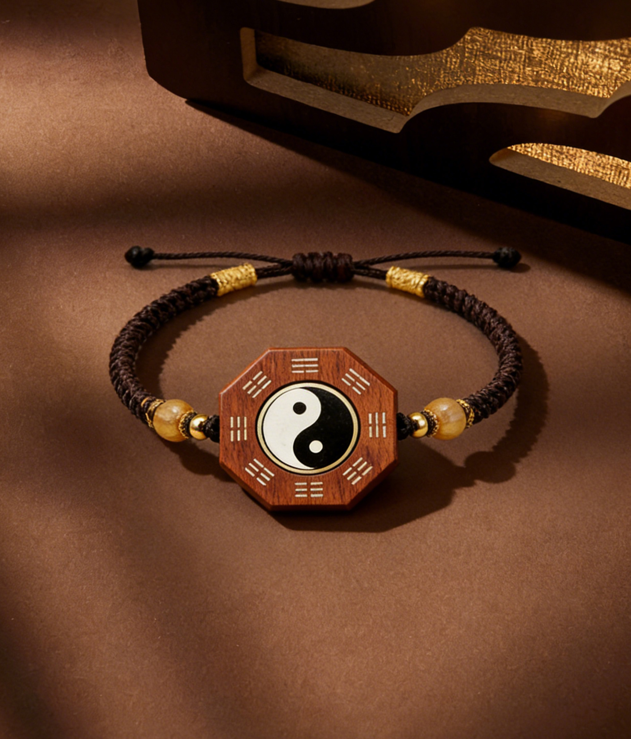 Protective Tai Chi Talisman Bracelet - Handcrafted Jujube Wood Retro Amulet Jewelry (High-Quality) - Image 2