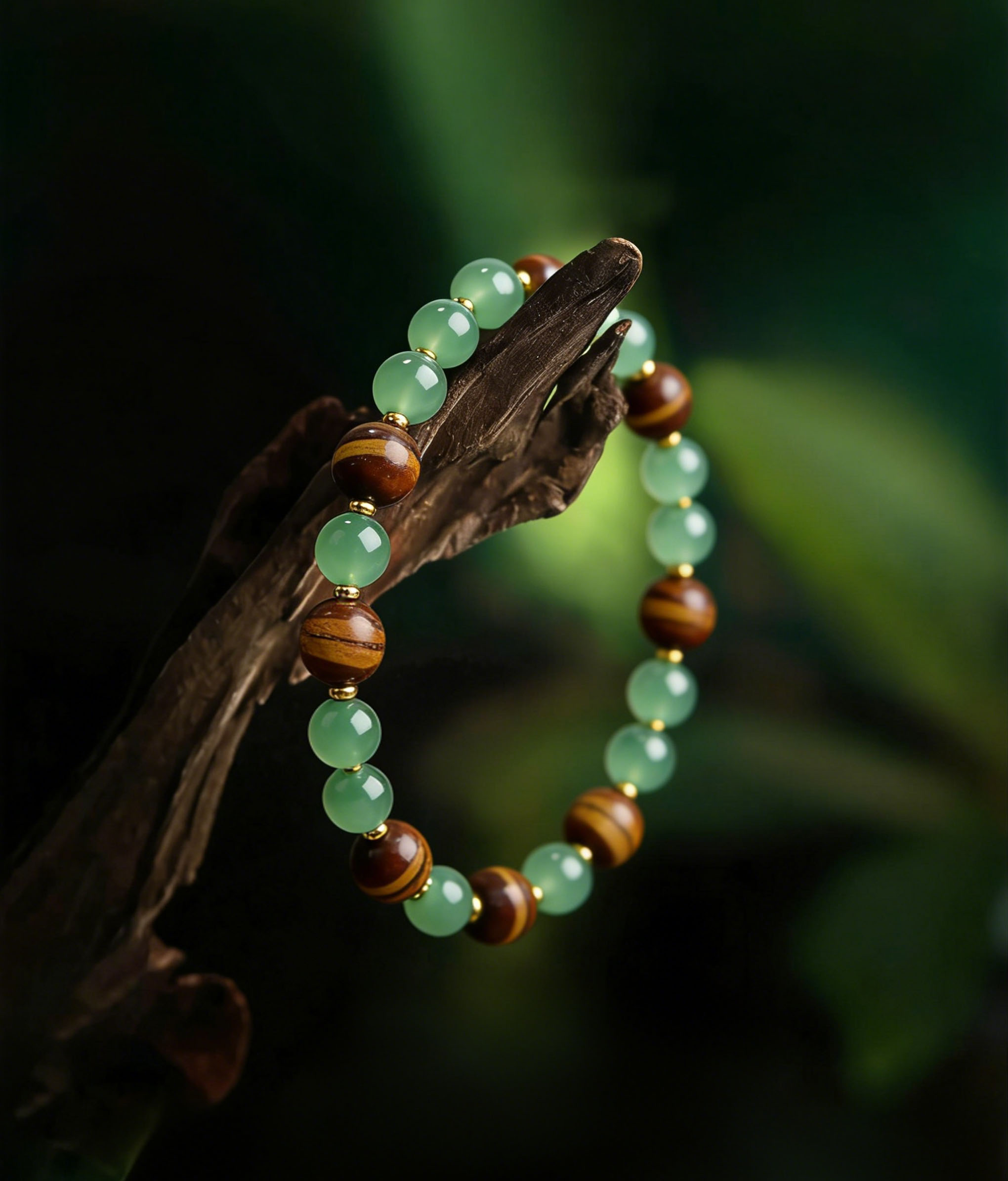 Lucky Charm Bracelet with Citrine & Tiger Eye - Love Engraved Crystal for Good Fortune - Image 3