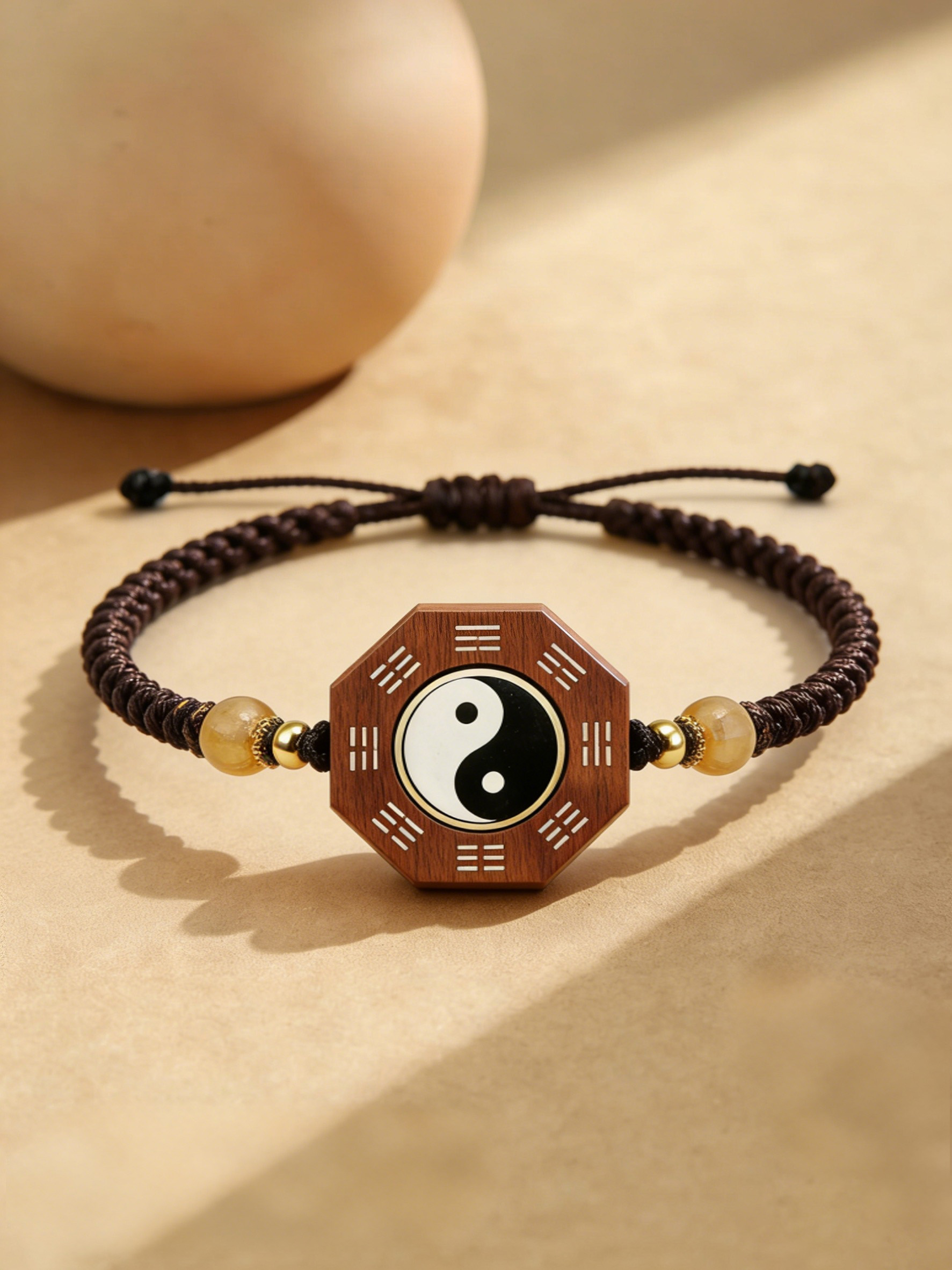 Protective Tai Chi Talisman Bracelet - Handcrafted Jujube Wood Retro Amulet Jewelry (High-Quality) - Image 4