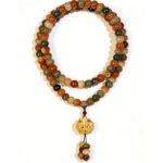 Protective 108-Bead Bodhi Mala Bracelet - Dunhuang Feitian-Inspired Amulet for Wearing or Holding