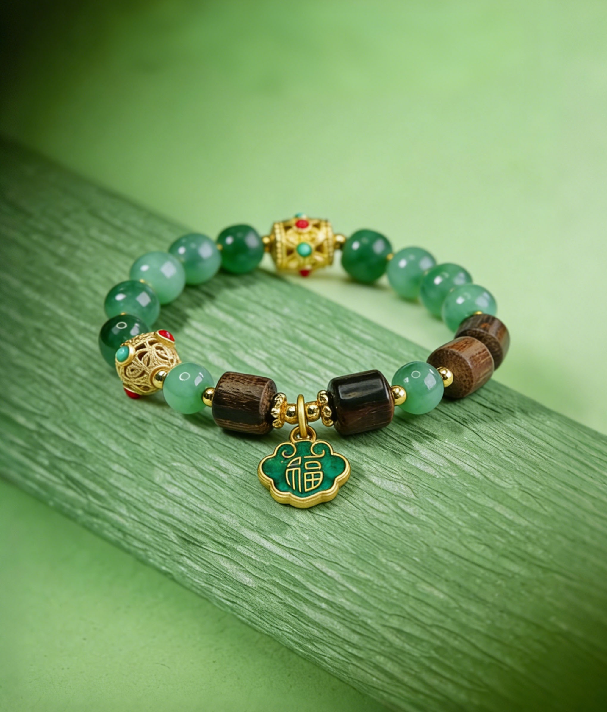 Natural Hetian Jade & Agarwood Protection Bracelet | Spiritual Talisman Jewelry in Zen Chinese Style - Image 2