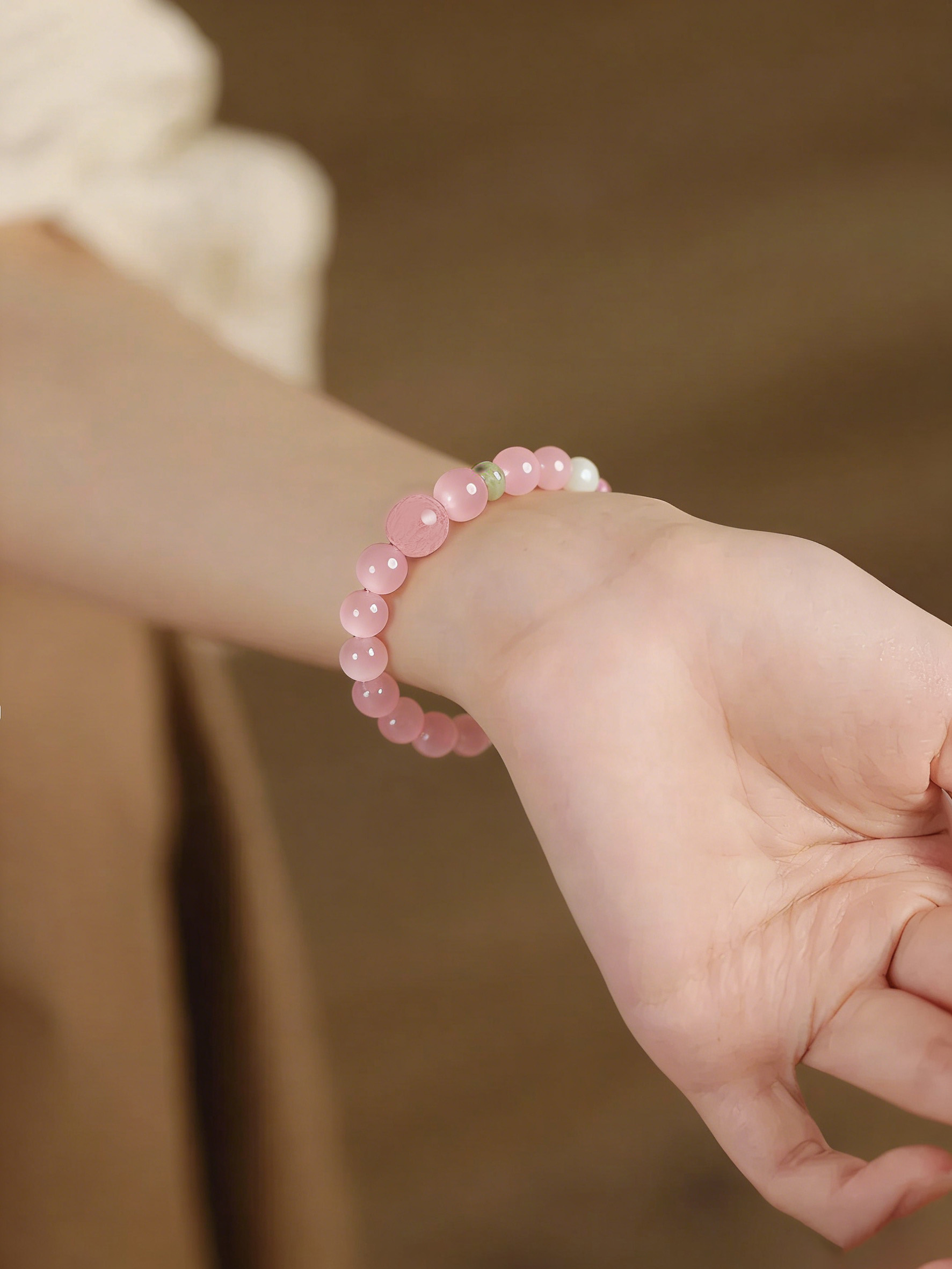 Cat's Eye Quartz & Crystal Lucky Bracelet | Feng Shui Love Energy Jewelry for Romance & Connection - Image 3