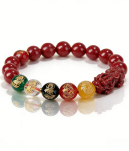 Cinnabar Piyao & Five Wealth Gods Bracelet|Zodiac Year Energy-Shifting Talisman for Luck & Protection