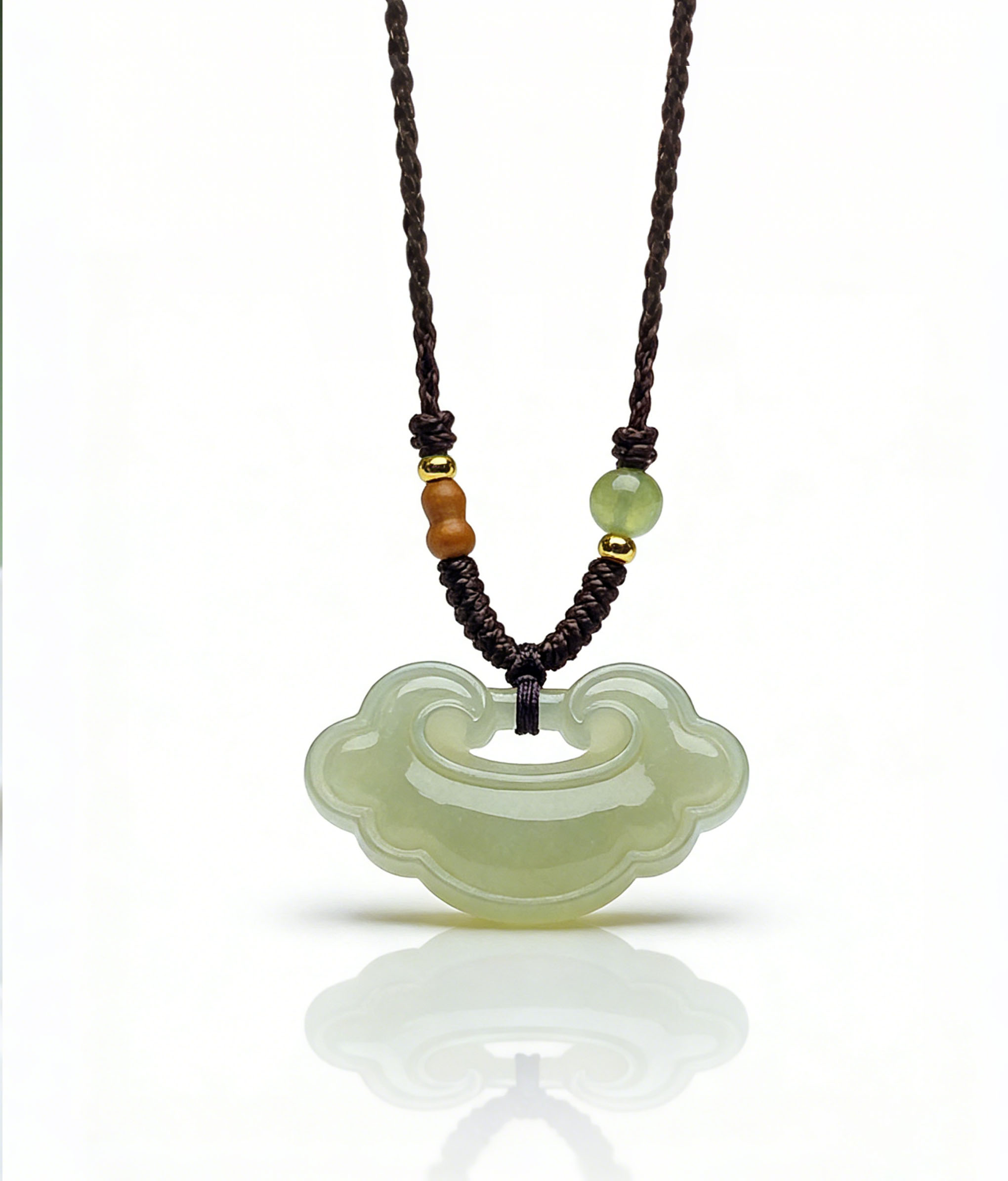 Natural Hetian Jade "Ruyi" Cloud Locket Pendant | Symbol of Wellness & Serenity | Portable Health Talisman