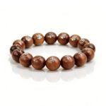 Talisman Wood & Silver Inscription Bracelet | Taoist Symbol Protection Amulet with Ancient Seals