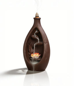 Mountain & Water Ceramic Reverse Flow Incense Burner | Home Decor Zen Fountain for Relaxation & Family Harmony